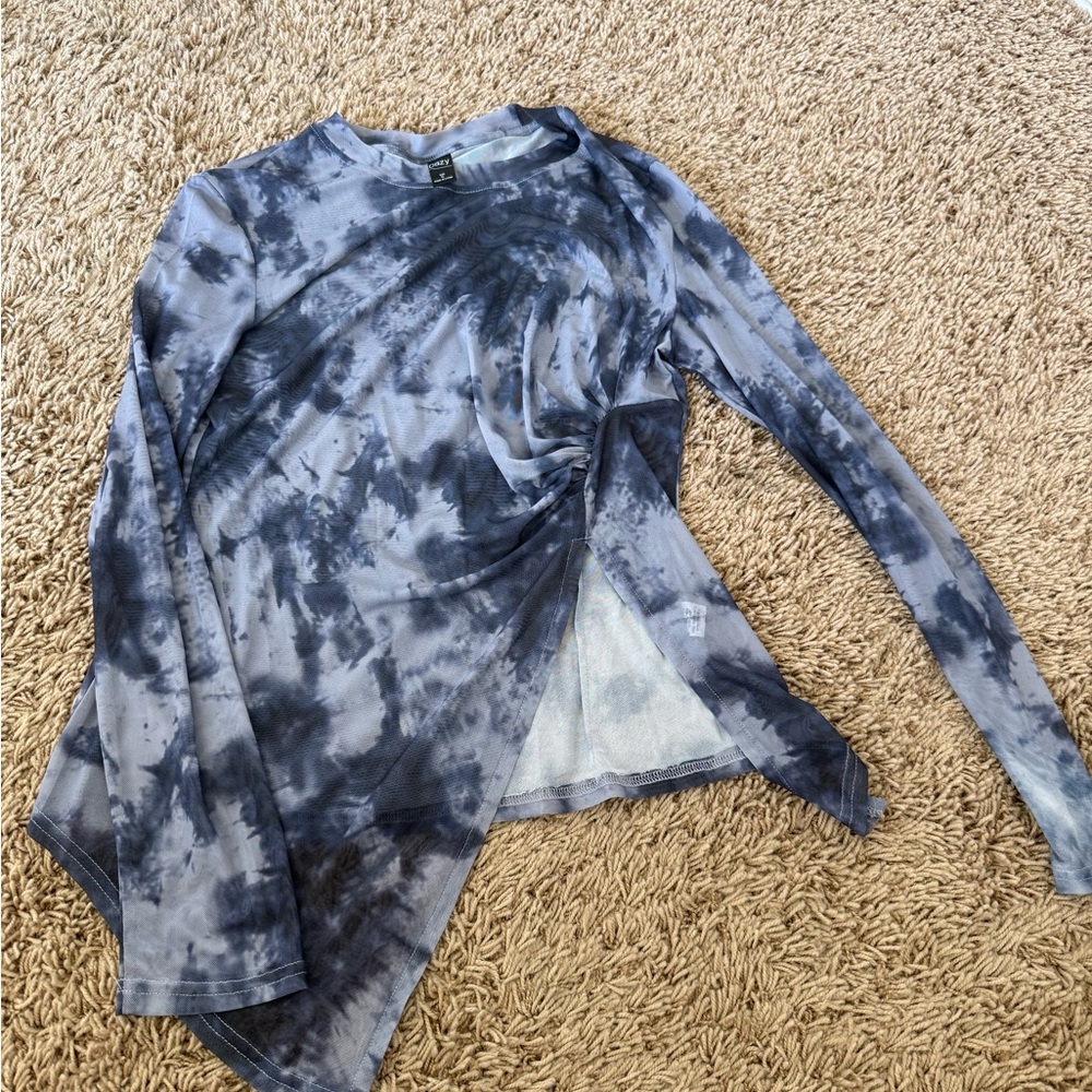 Dazy Stylish Tie-Dye Long Sleeve Top